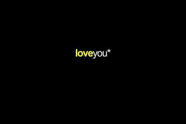 Beautiful words of love on a black background