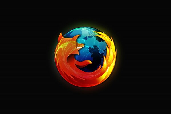 Bild des Mozilla Firefox-Browser-Logos auf schwarzem Hintergrund