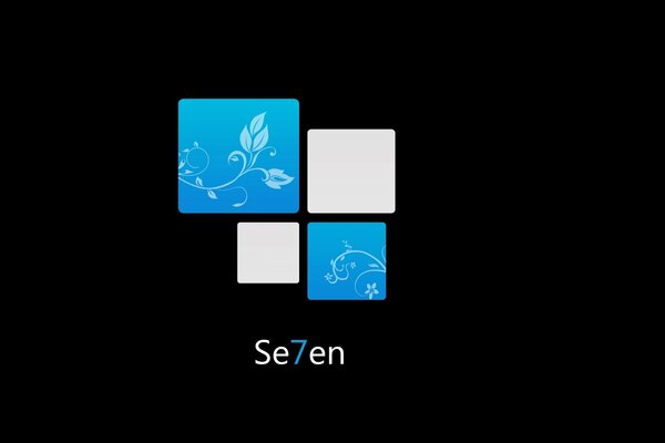 Logo Windows sept de carrés sur fond noir