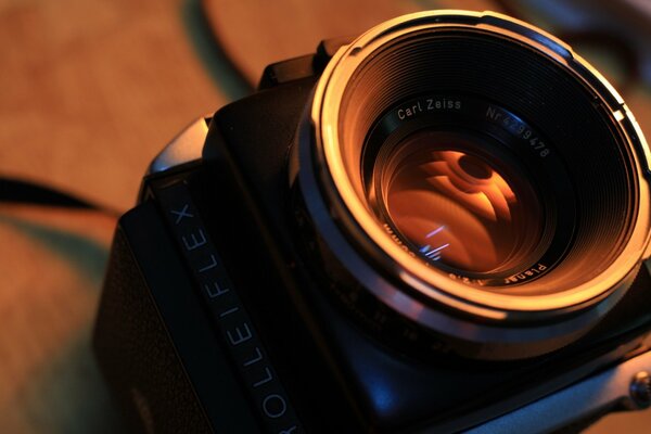 Macro shot of the camera lens photo