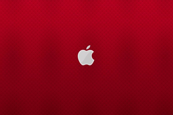 Apple logos on a red background
