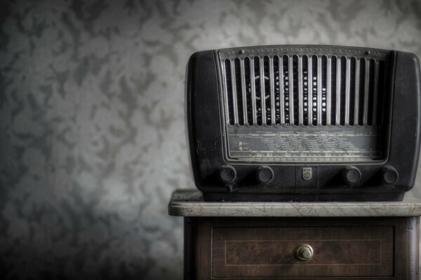 RADIO RECEIVER ON A BLURRY BACKGROUND