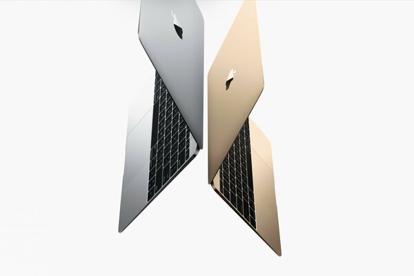 Новый macbook серый и желтый