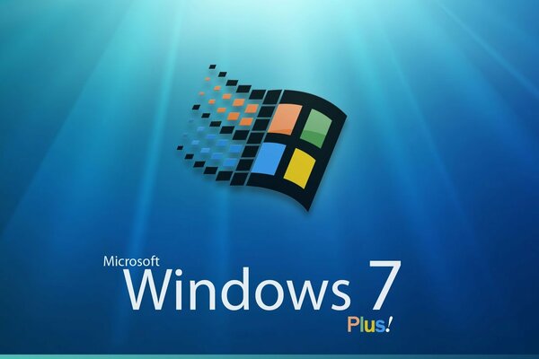 Logotipo de windows 7 en un fondo azul claro