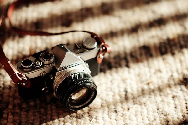 Camera in the sunlight close-up