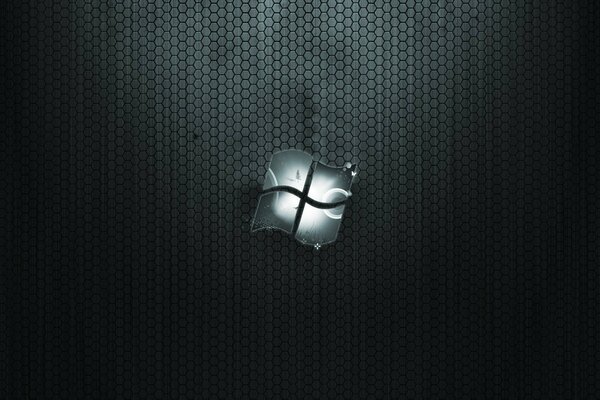 Windows logo on a dark grid background