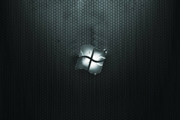 Logo di Windows su sfondo setsatom scuro