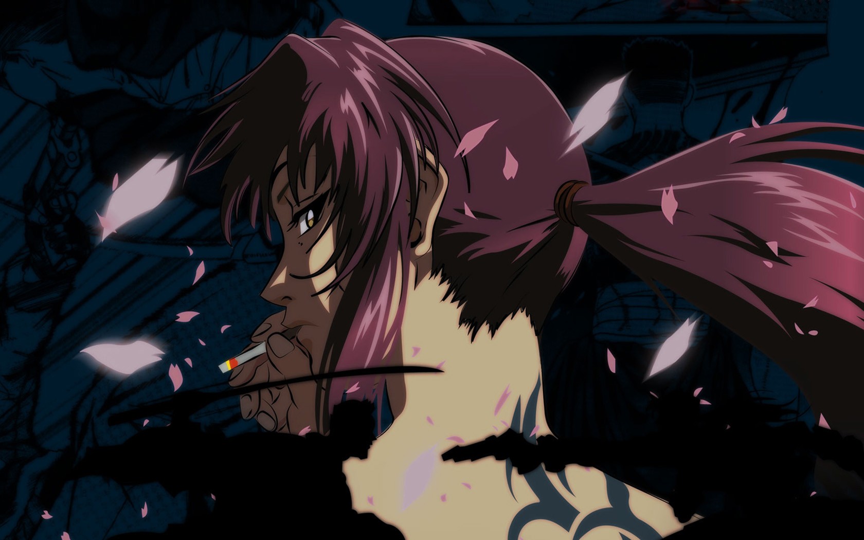 black lagoon revy roar view smoke cigarette