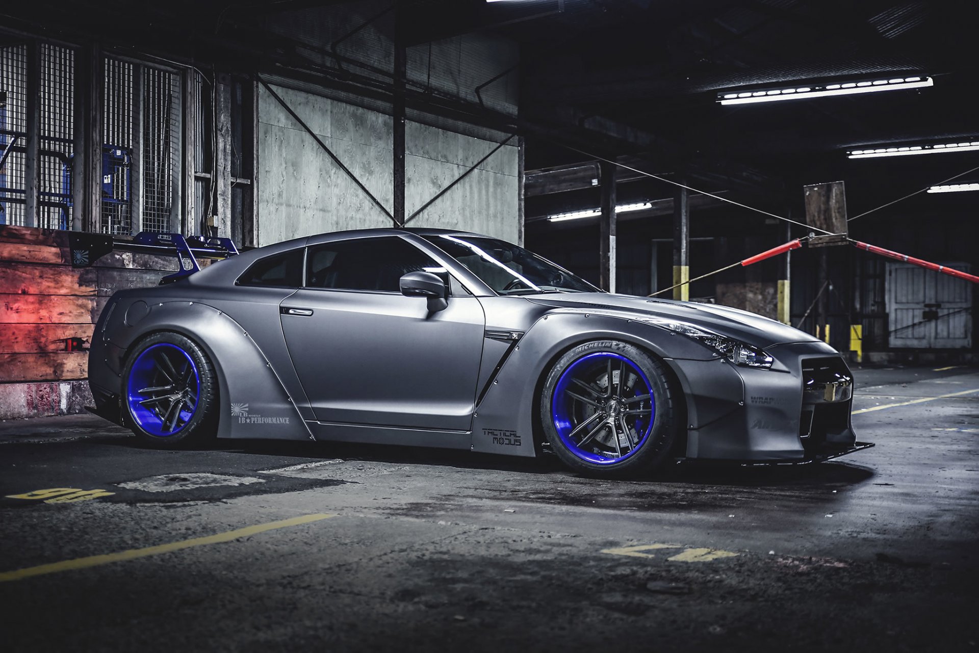 nissan gt-r liberty walk front side car tuning wheels spoiler lb perfomance