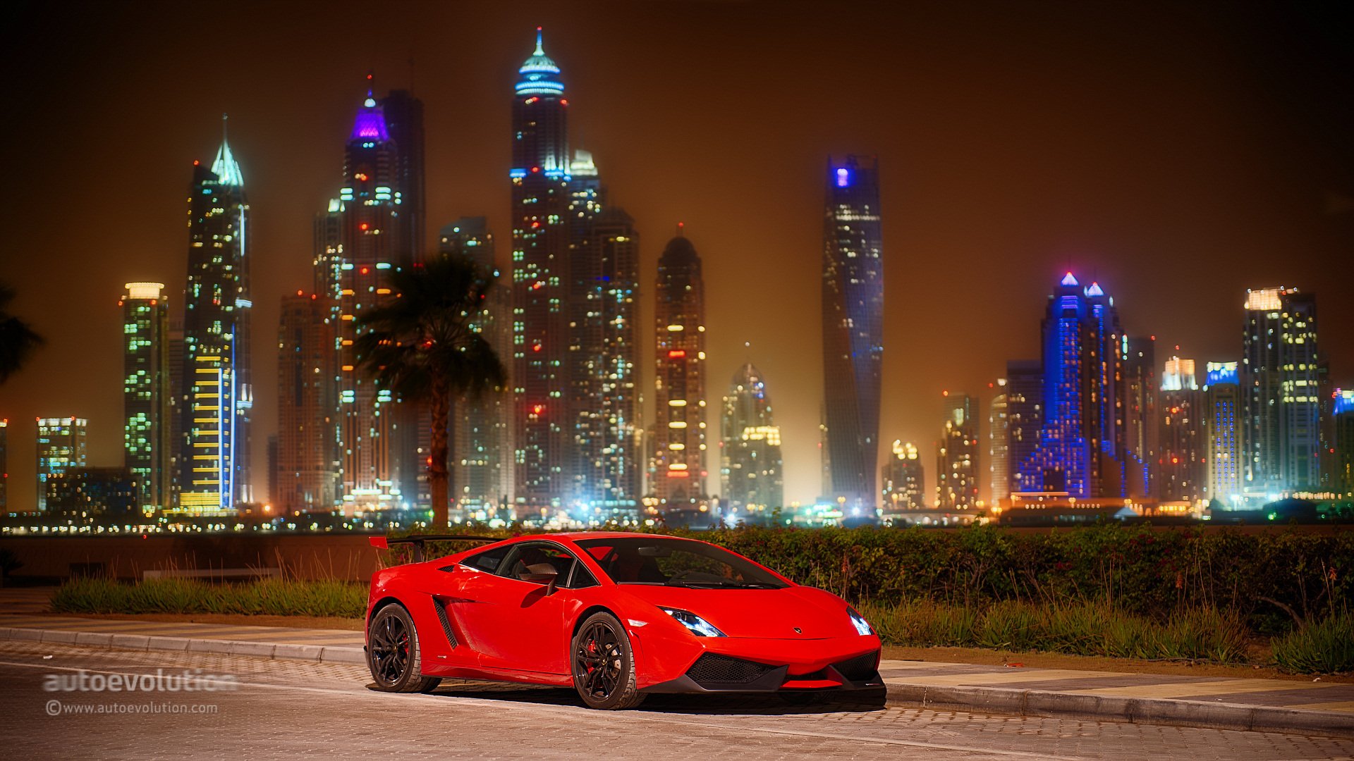 lamborghini gallardo lp570-4 super trodeo stradale red car dubai