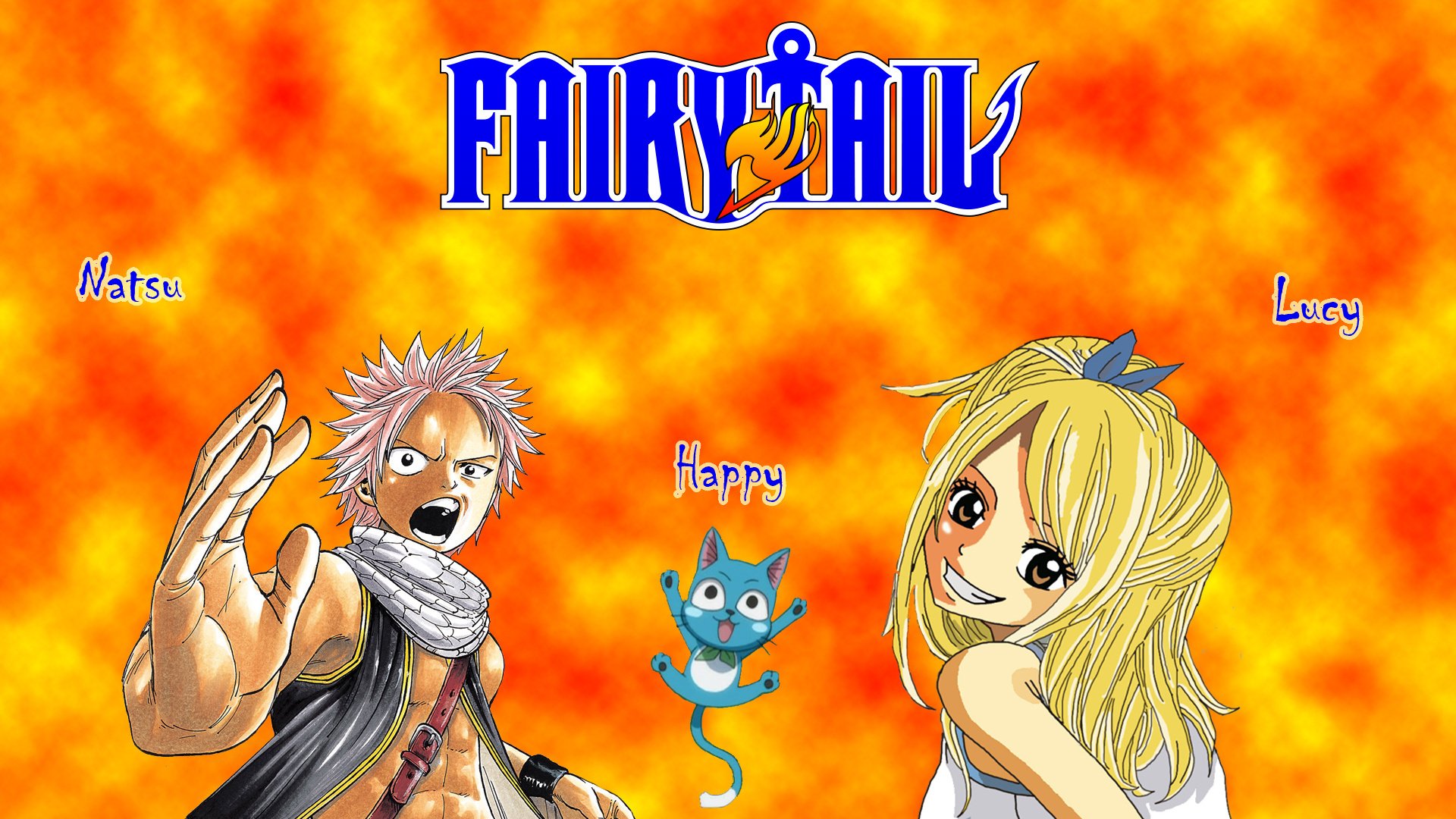 lucy fairytail natsu chicas-a dibujos rubias-a hombres-a