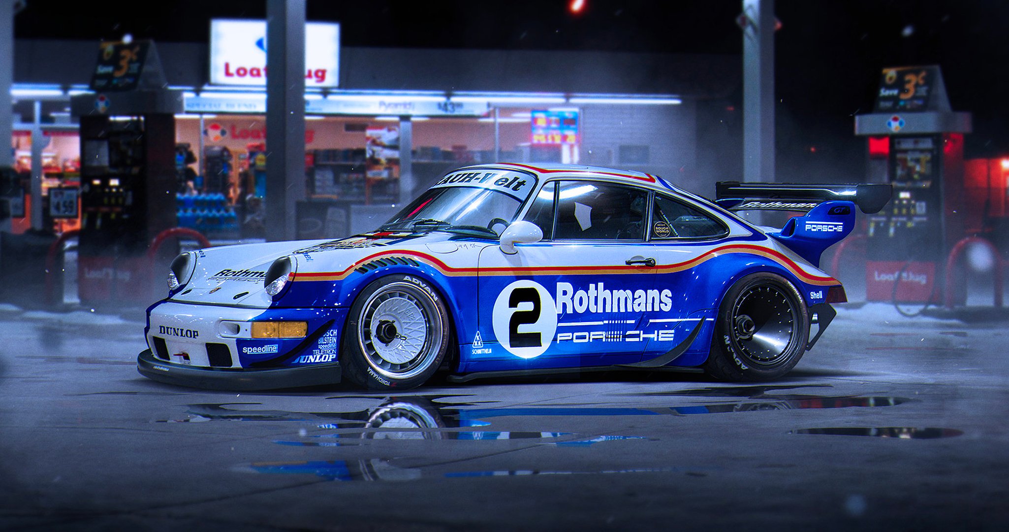 porsche 911 rwb rothmans race car by khyzyl saleem