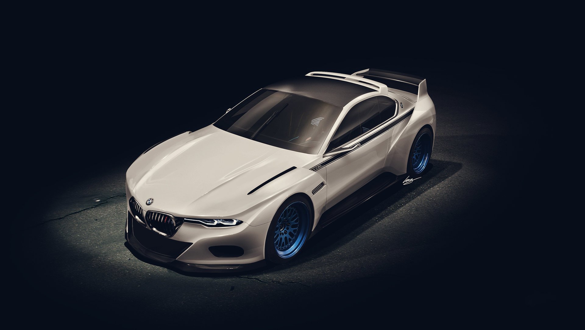 bmw 3.0 csl hommage blanc art