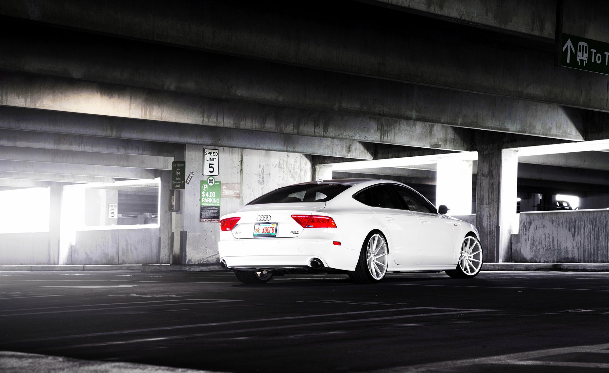 audi a7 white vossen wheel