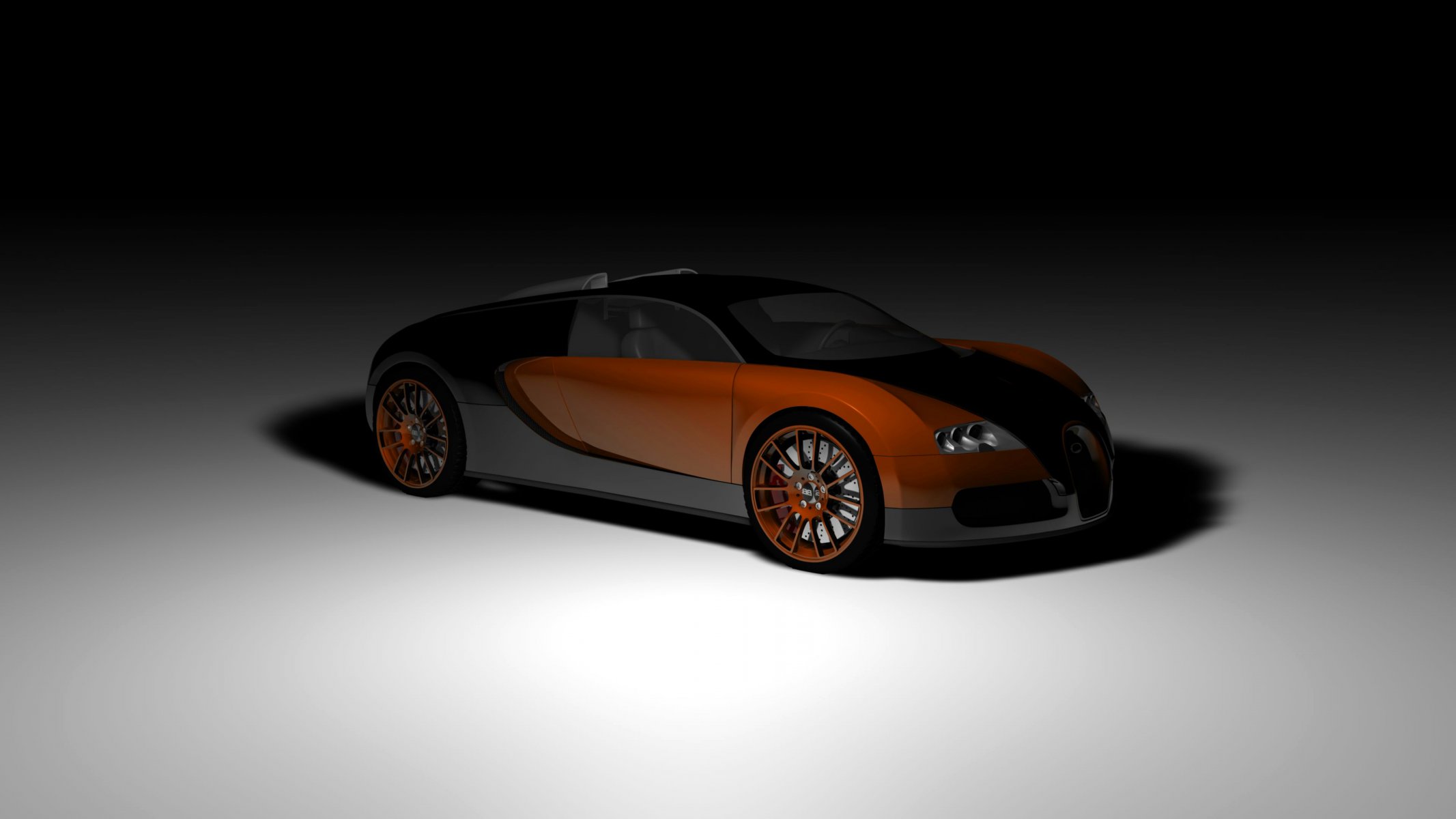 bugatti veyron купе суперкар полумрак рендеринг