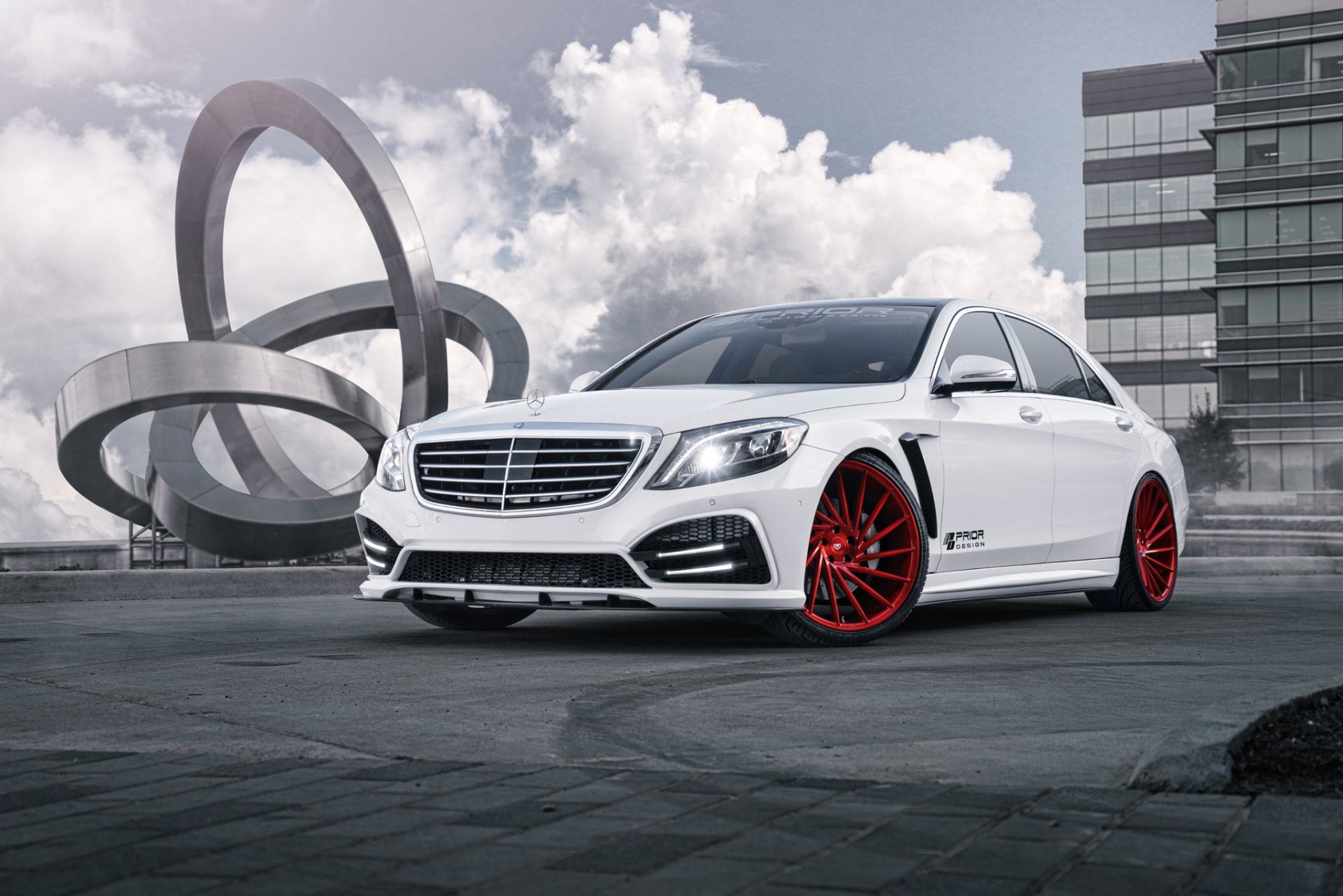 mercedes-benz s550 amg evs motores arriba diseño cuerpo kit rojo vossen ruedas