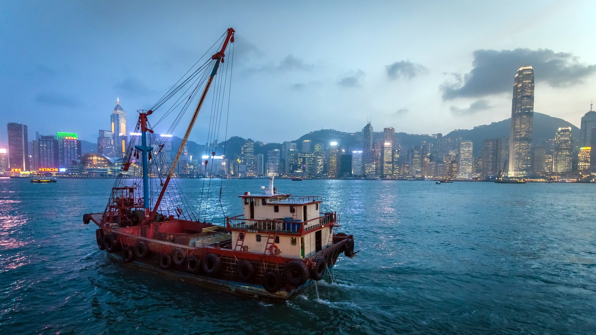 bahía de hong kong ciudad nave