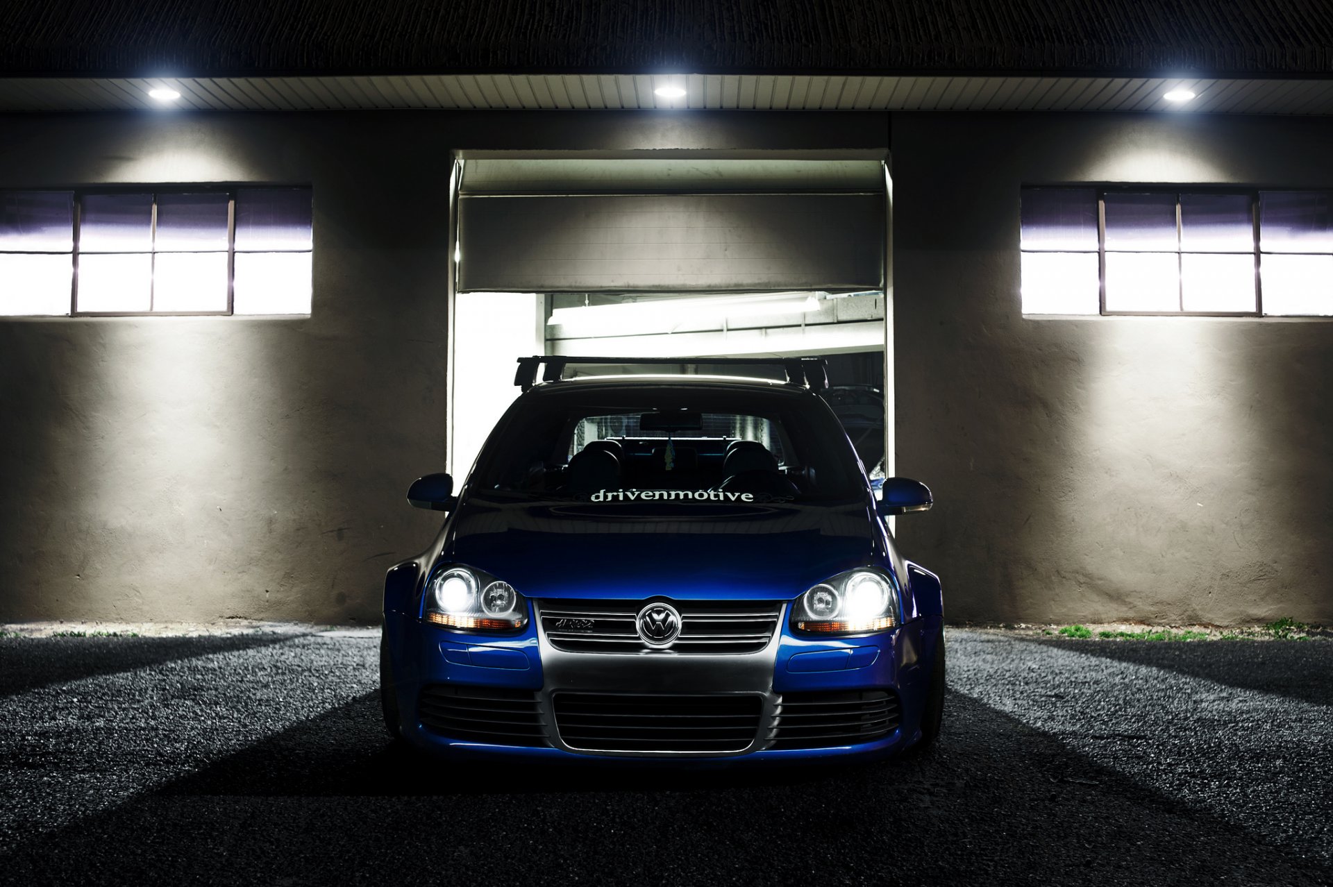 volkswagen golf gti r32 blue tuning front