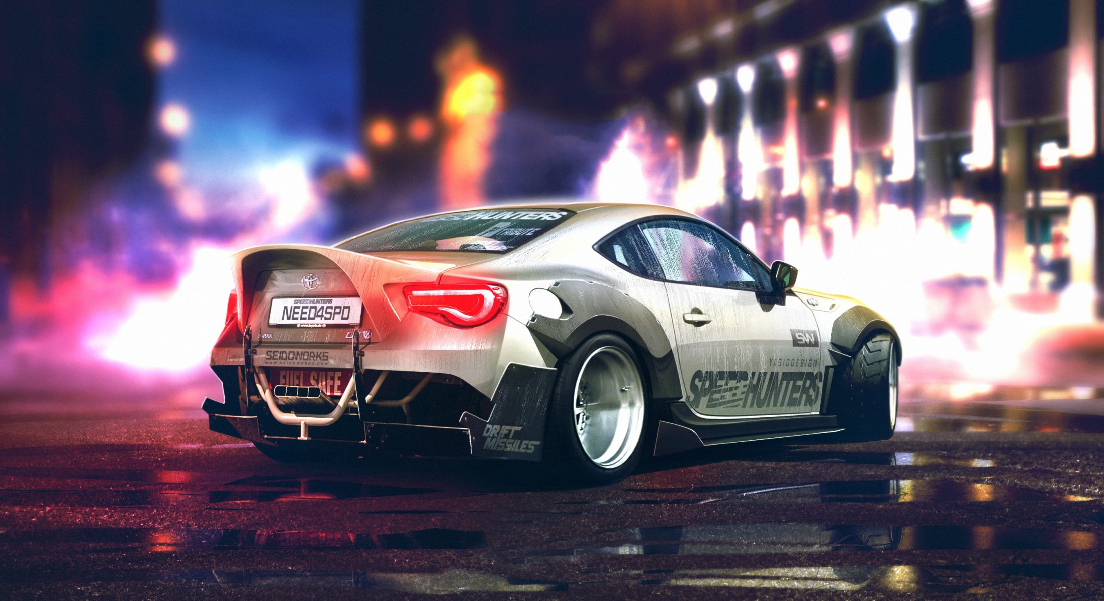 toyota gt86 sport auto bianco yasiddesign posteriore