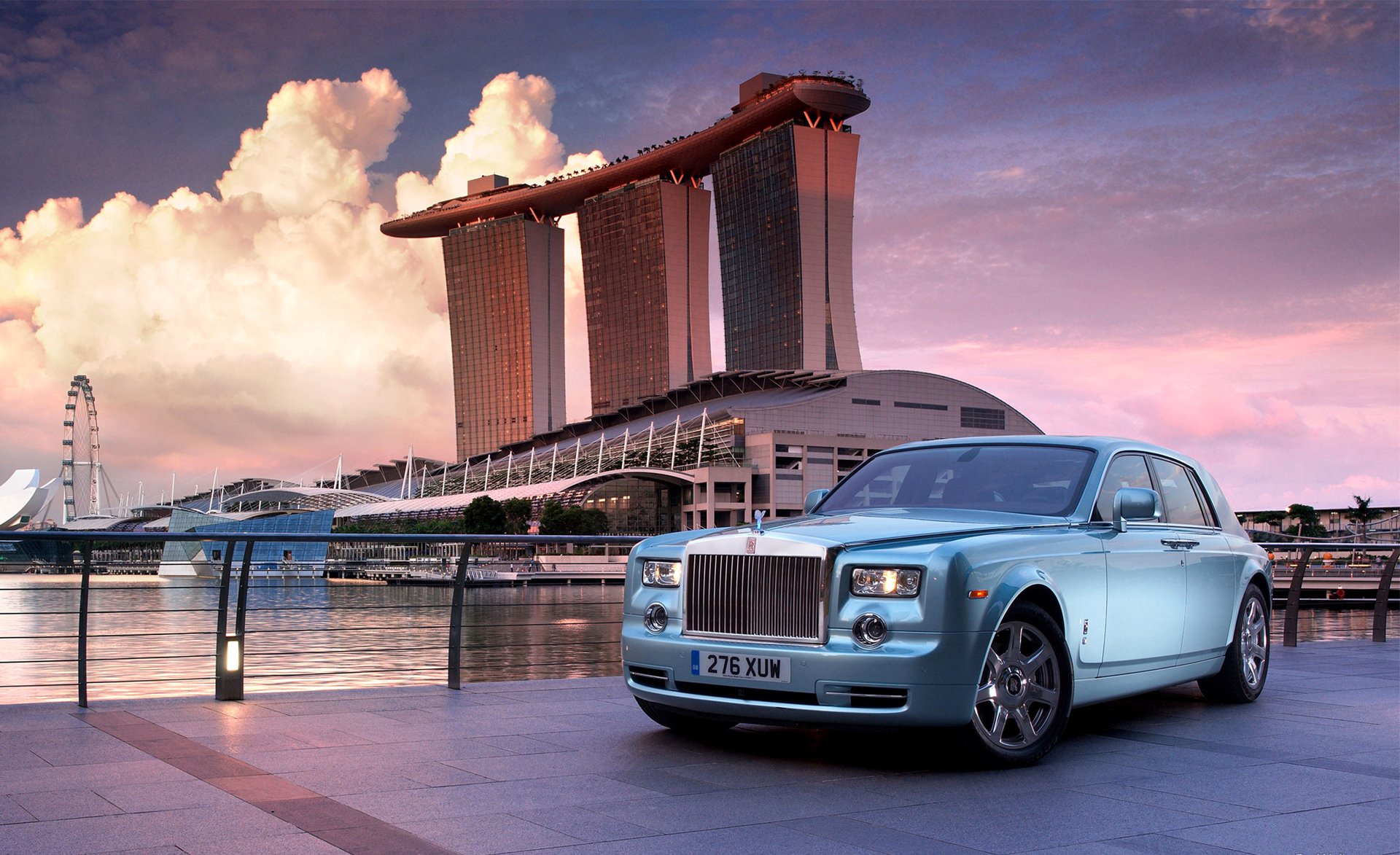 rolls-royce limousine landschaft stadt singapur