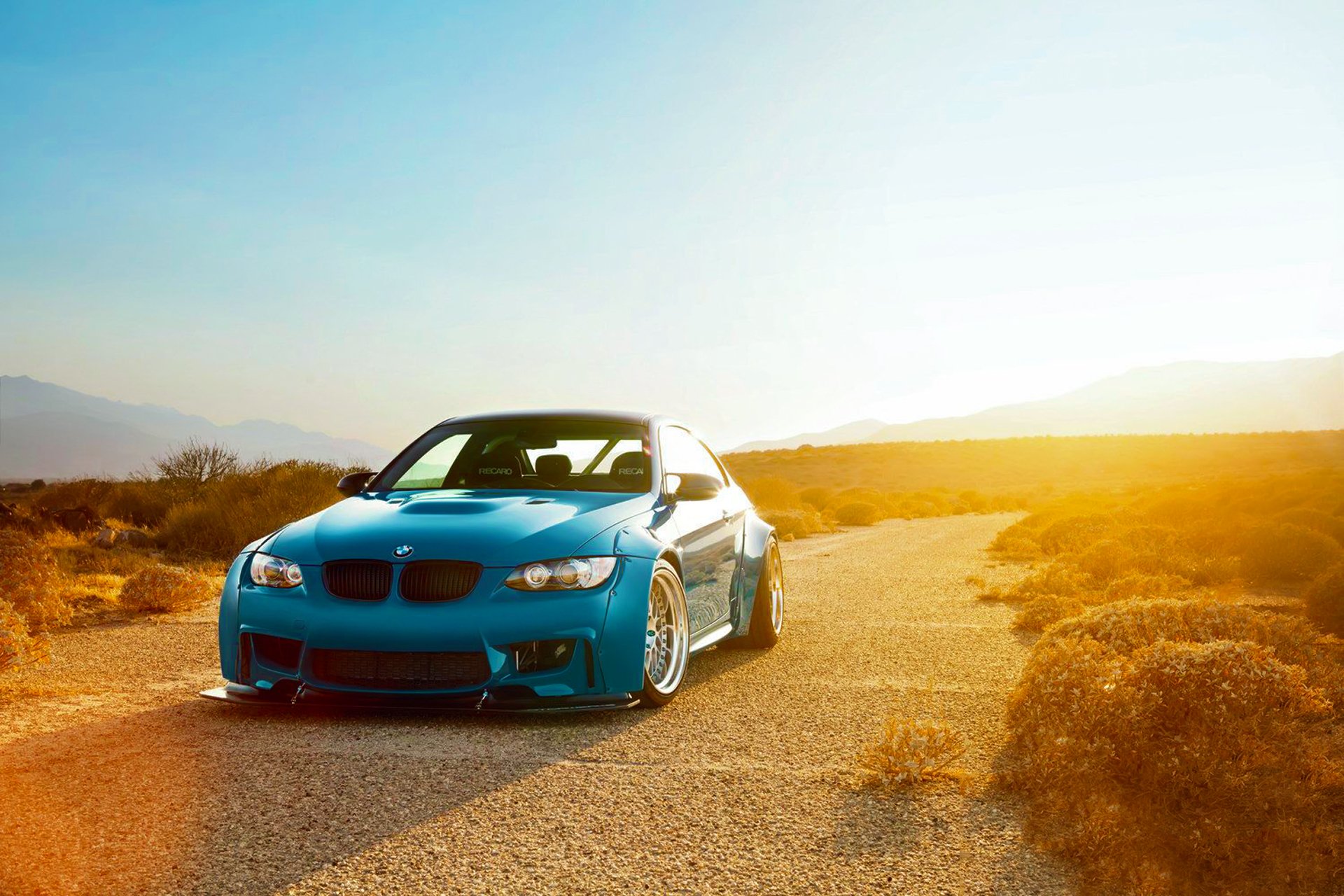 bmw m3 e92 blau freiheit spaziergang sonnenuntergang himmel