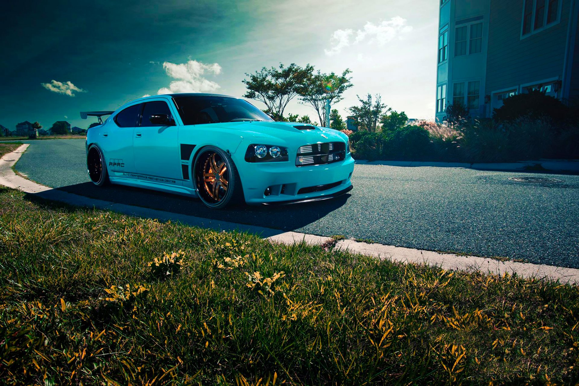 dodge charger srt8 blue blooded rides car front