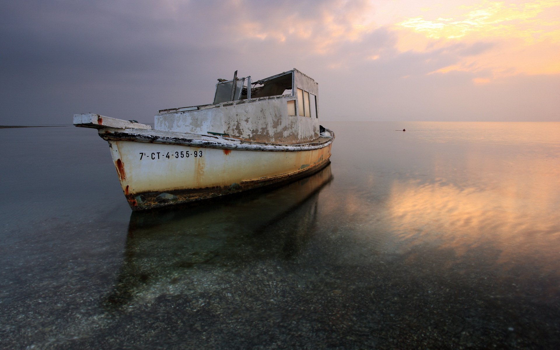 lake boat landscape