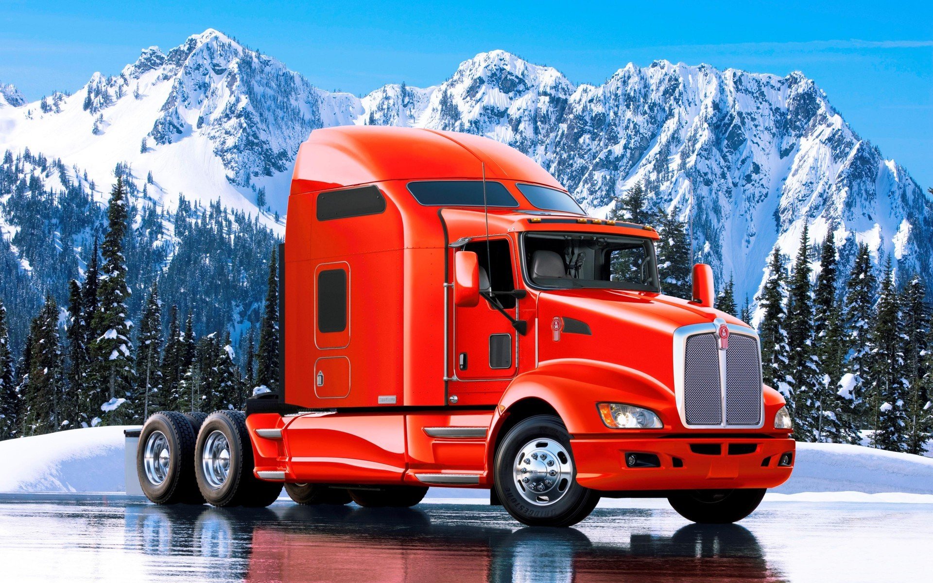 kenworth camion tracteur montagne paysage