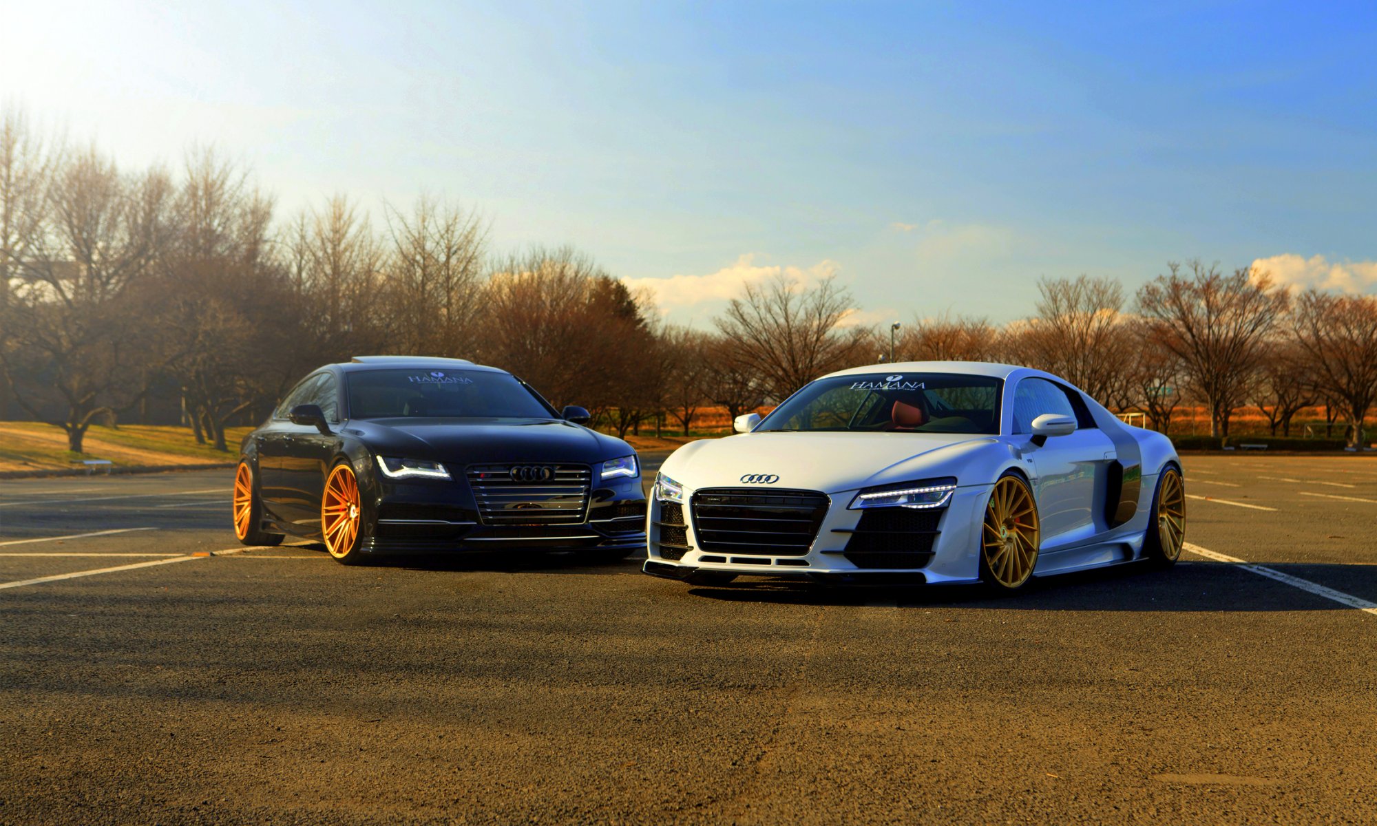 audi r8 blanc vossen roues a7 noir