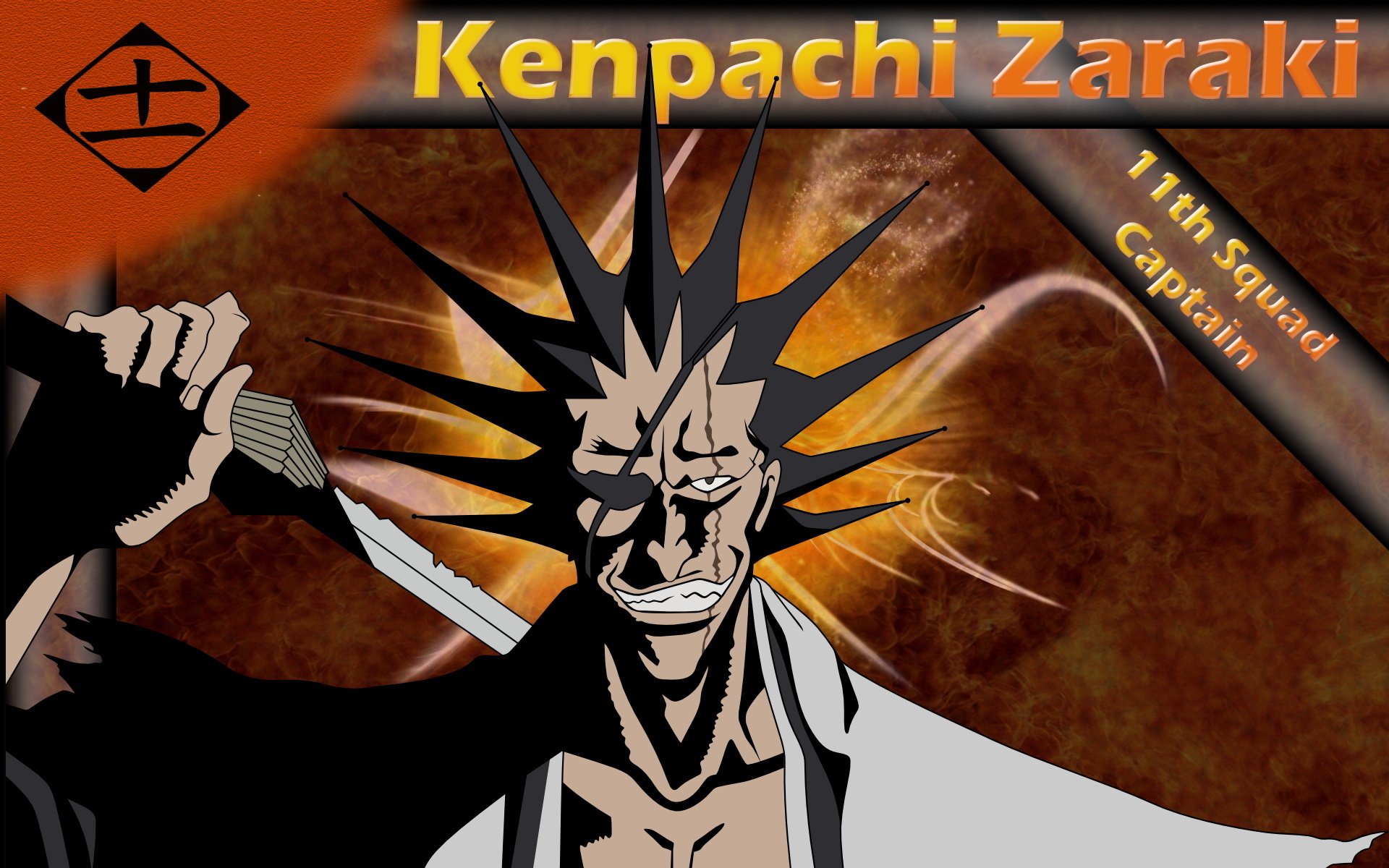 zaraki kempachi bleach dibujos cara-a