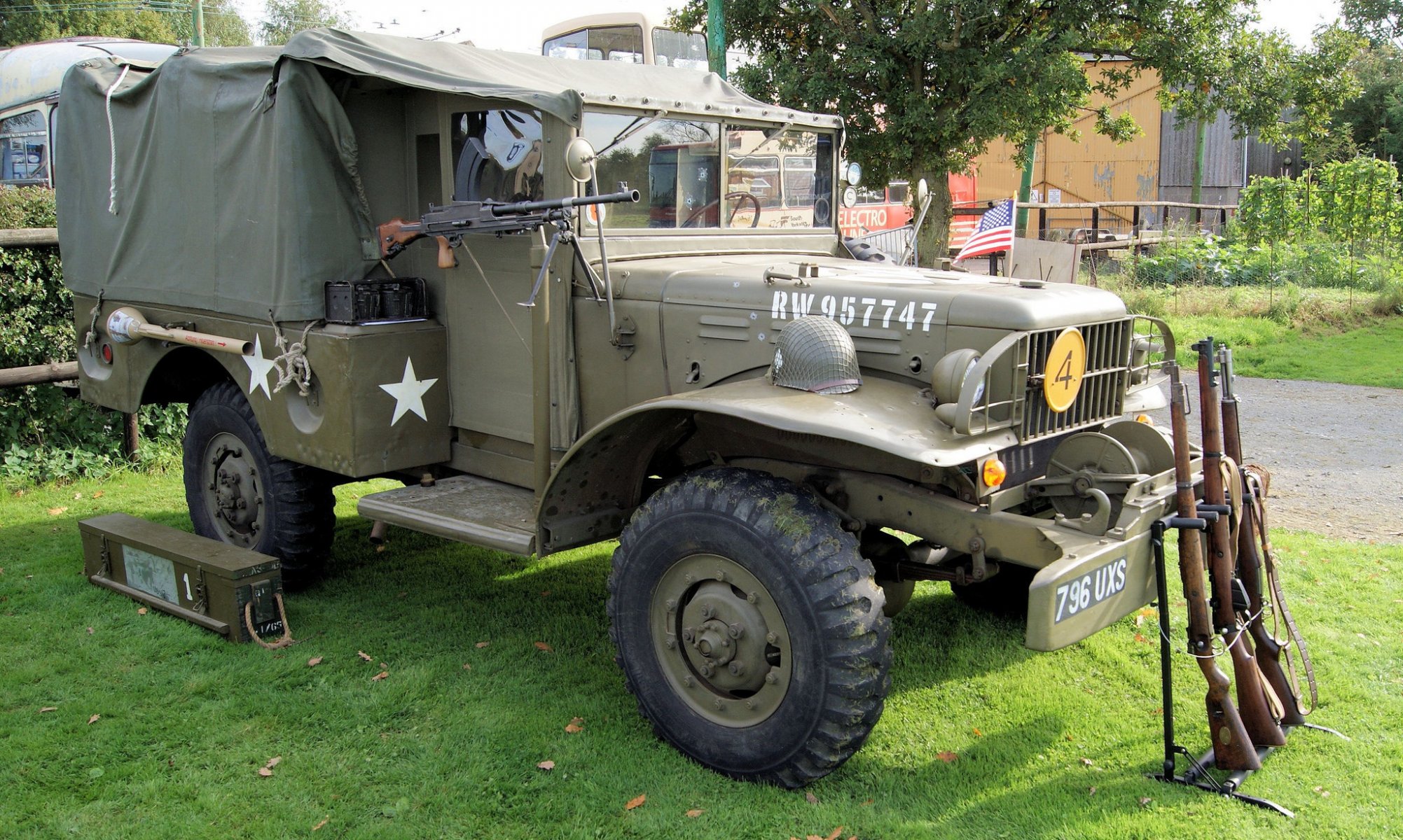 dodge wc51 1943 ejército coche elevado terreno tiempos segunda mundial guerra