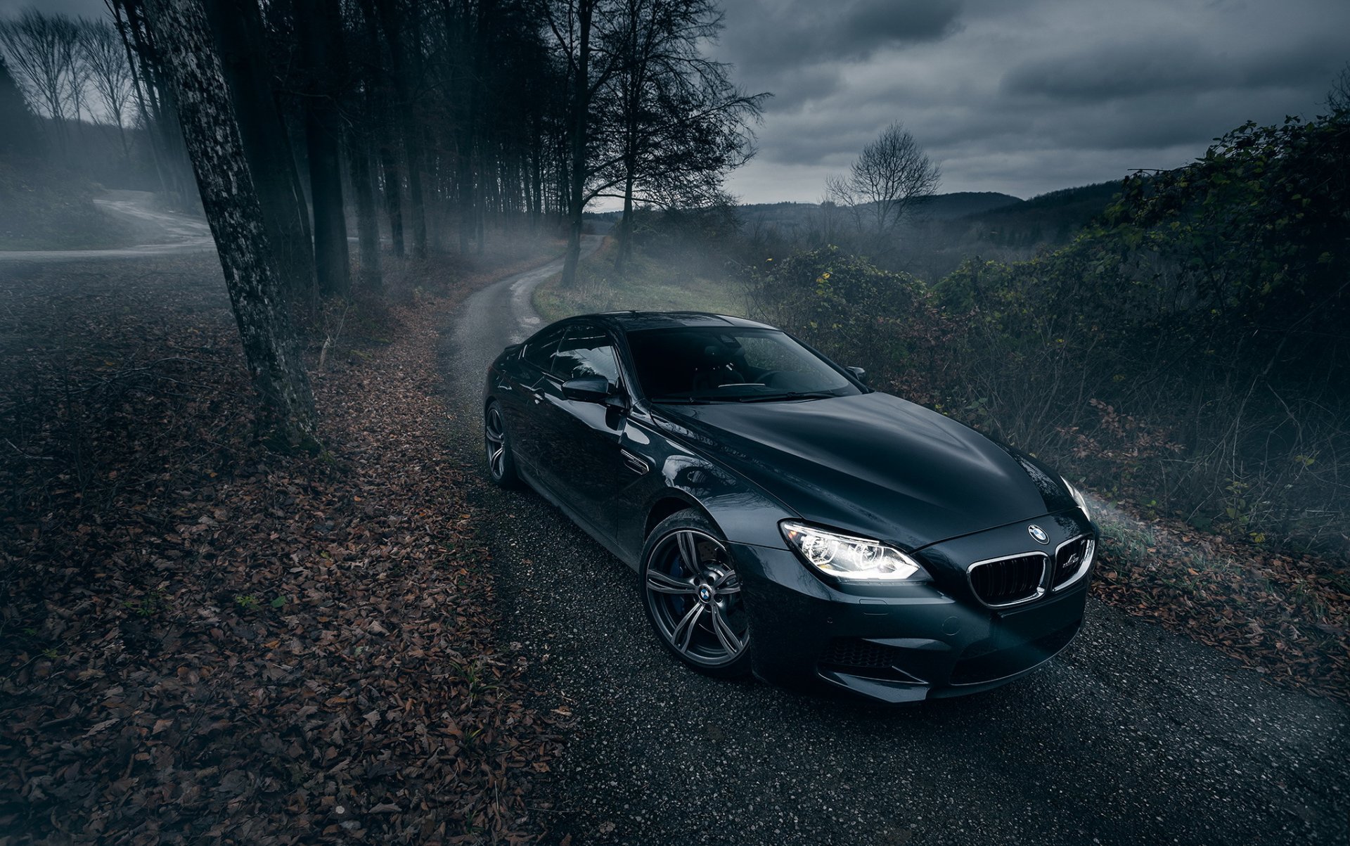 bmw m6 droga samochód noc