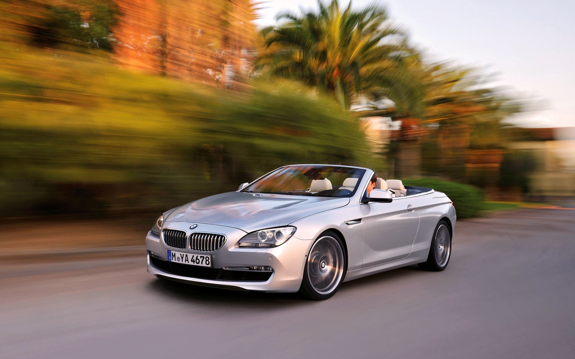 bmw serie 6 convertible auto gris en movimiento coupé bmw