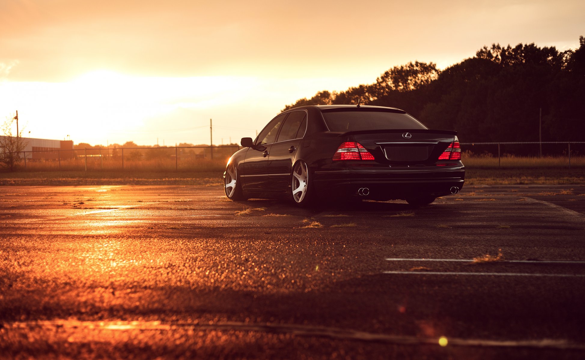 lexus ls 430 stance jdm rear sunset black color low