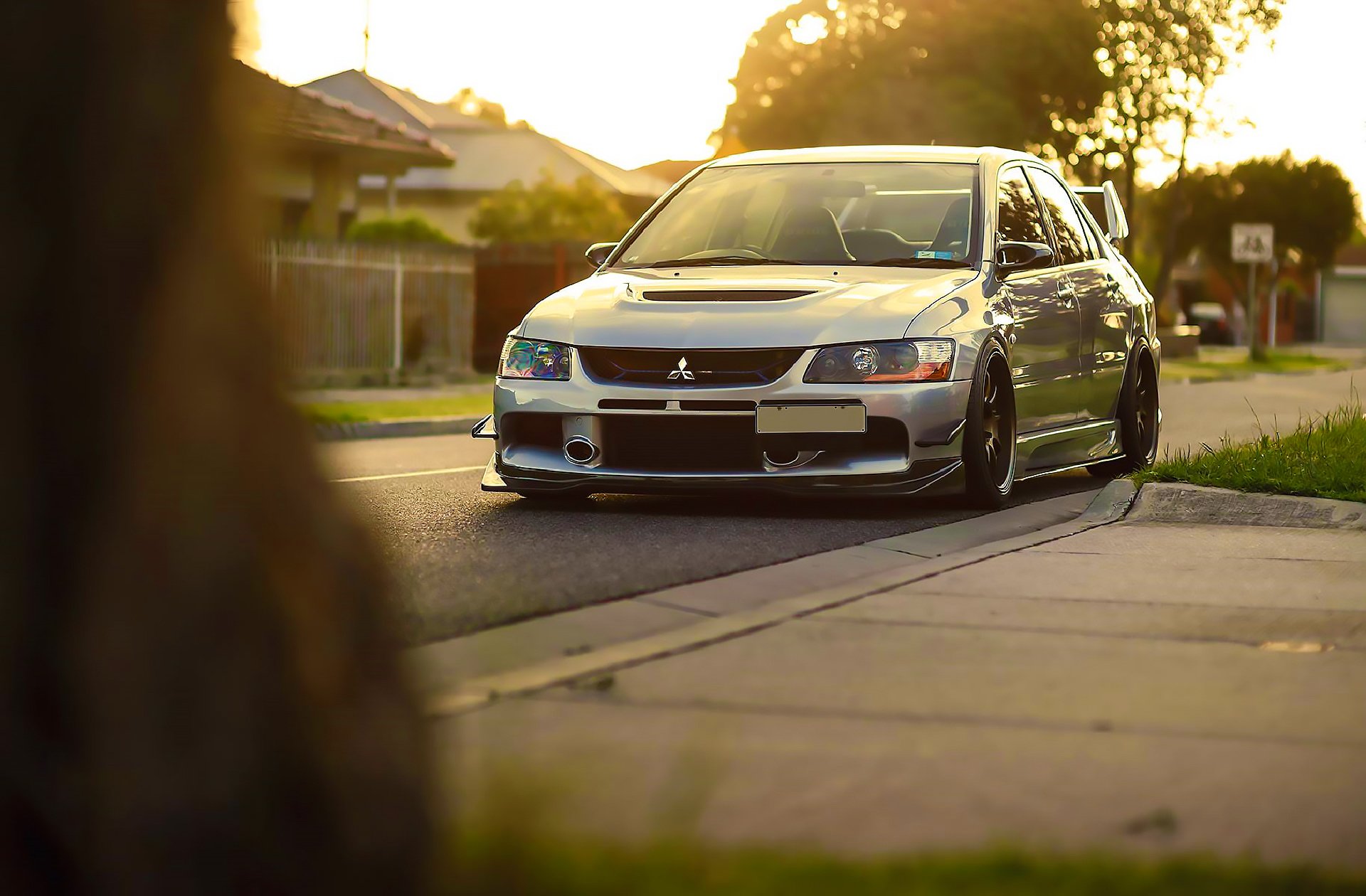 mitsubishi profesión evolución 9 evo ix posición coche sol hierba luz frente