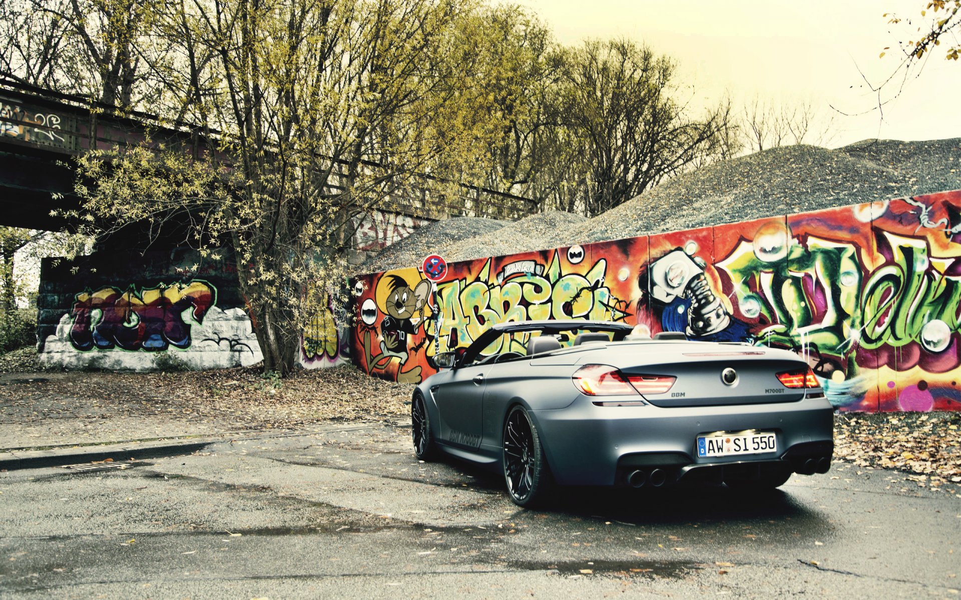 bmw m6 bbm motorsport auto coche mate convertible valla graffiti negro bmw