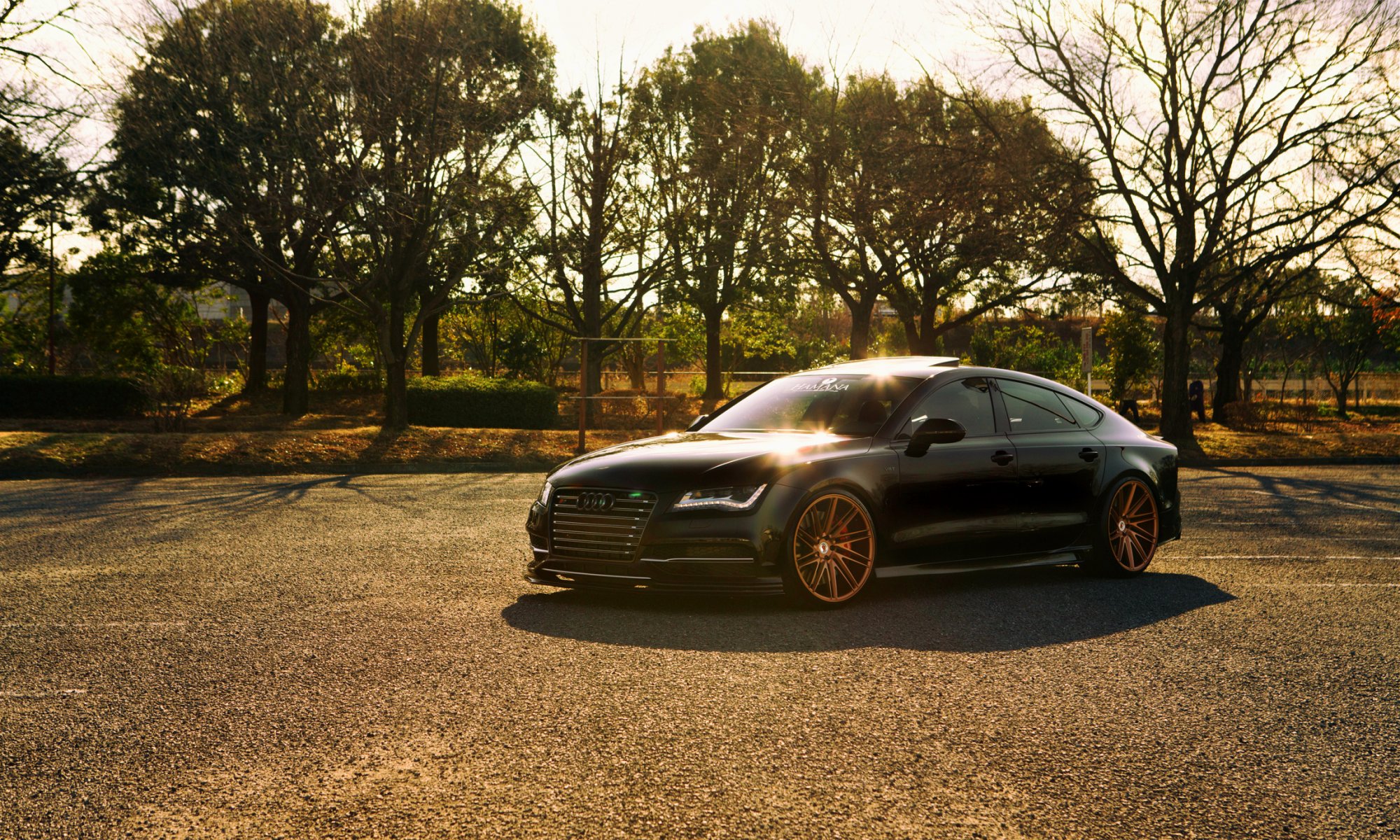 audi a7 schwarz vorne vossen räder