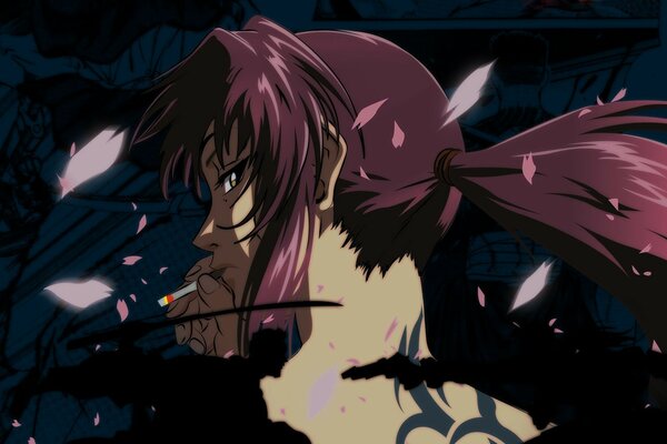 Black lagoon, revy аниме, курение