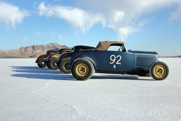 Vintage car racing in the USA desert