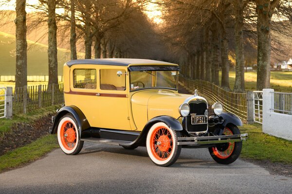 Classic retro car brand Ford Tudor series