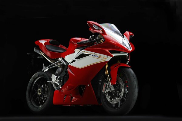 Mv Agusta rosso su sfondo nero