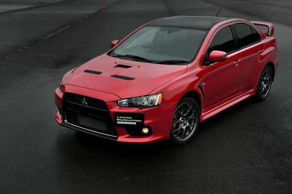 Mitsubishi evolution x Lancer czerwony