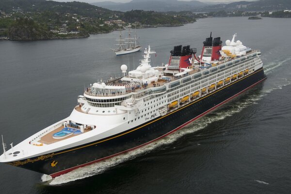 Cruise ship from a bird s eye view