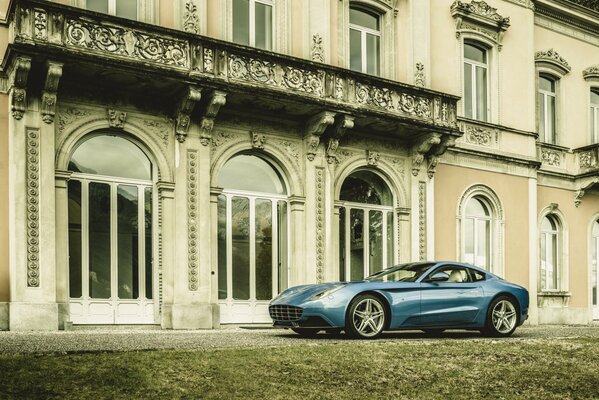 Aesthetics of luxury - an old building and a Ferrari