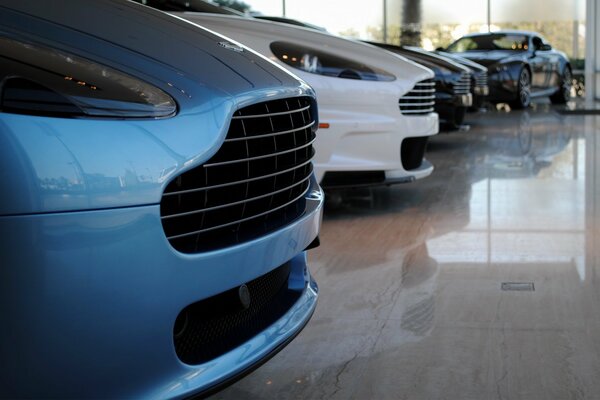 Super cars. aston martin. Embedded in a row