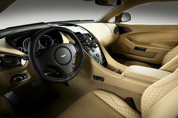 New beige leather interior