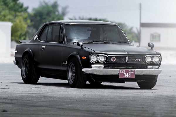 Japanese muscle car in black