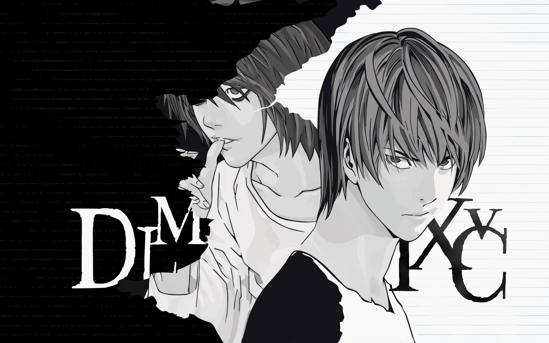 death note ryuzaki light yagami l cyrus black and white