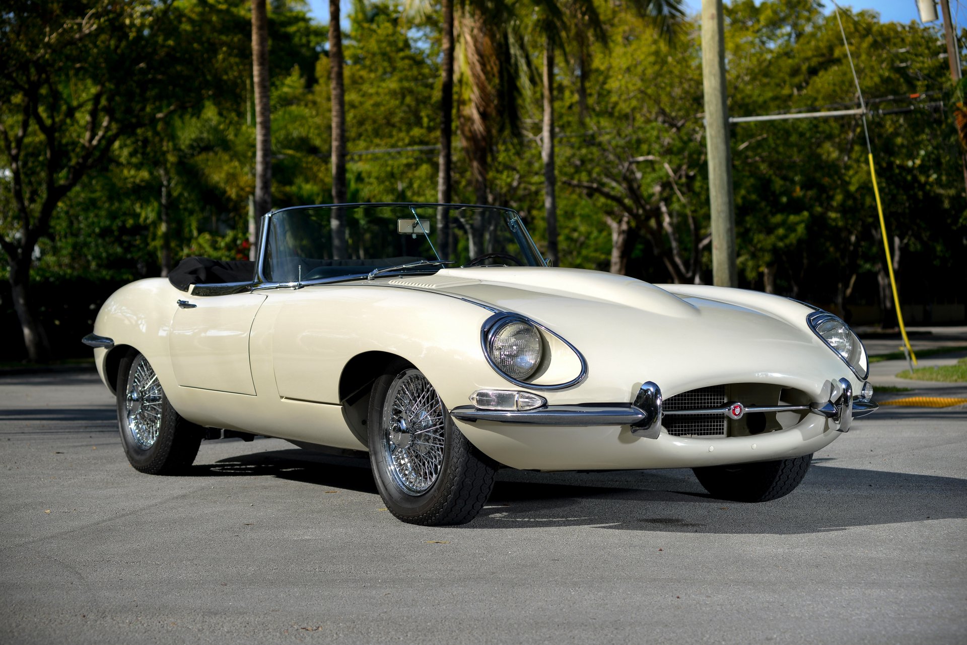 1967 jaguar e-type abrir dos plazas serie i jaguar clásico blanco