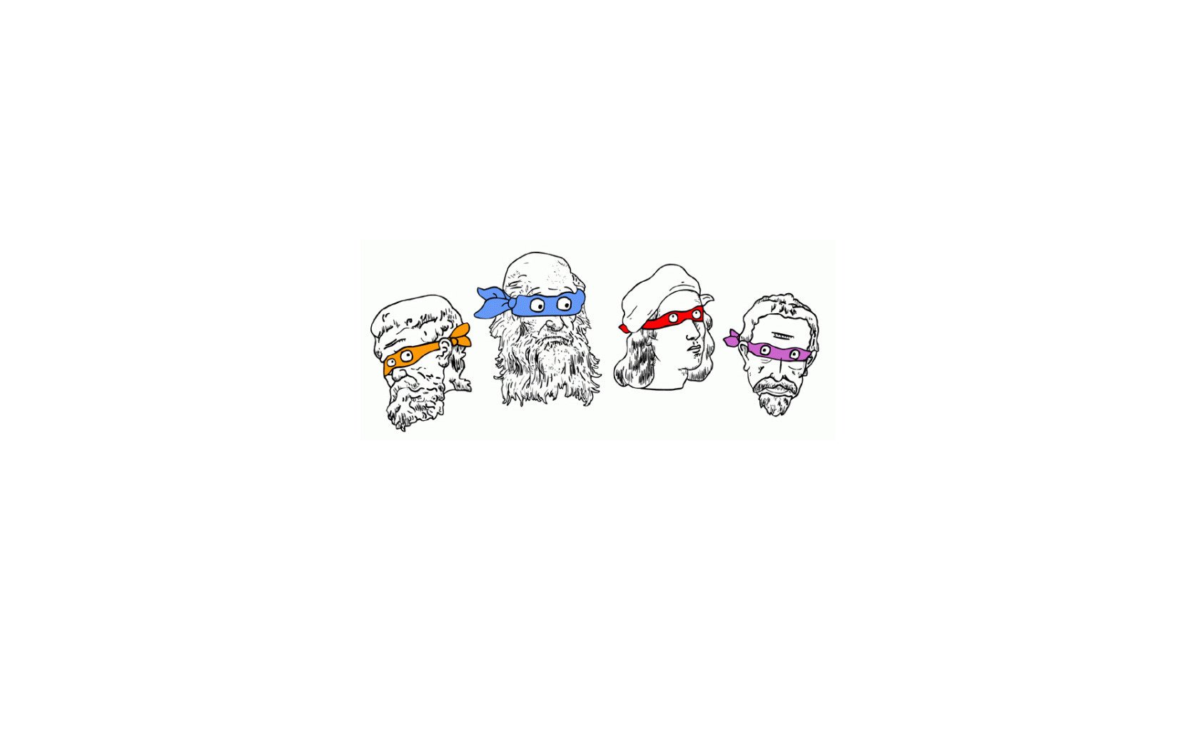 arts minimalisme teenage mutant ninja turtles humour visage masque fond têtes visages divers